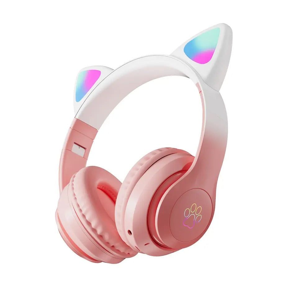 Pro Cute Cat Ear Bluetooth Wireless Headphones Glowing LED RGB Flash Light Pro Cute Cat Ear Bluetooth Wireless Headphones Glowing LED RGB Flash Light